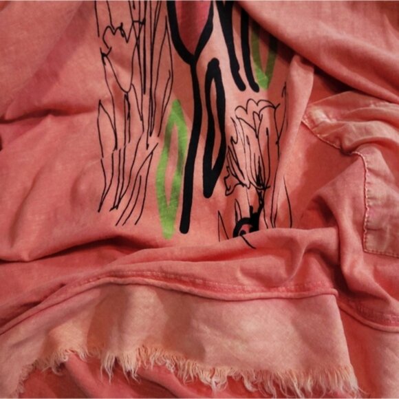 Jess & Jane Burnt Orange 100% Cotton Tulip Top with Accent Pocket Size Large - Picture 3 of 7